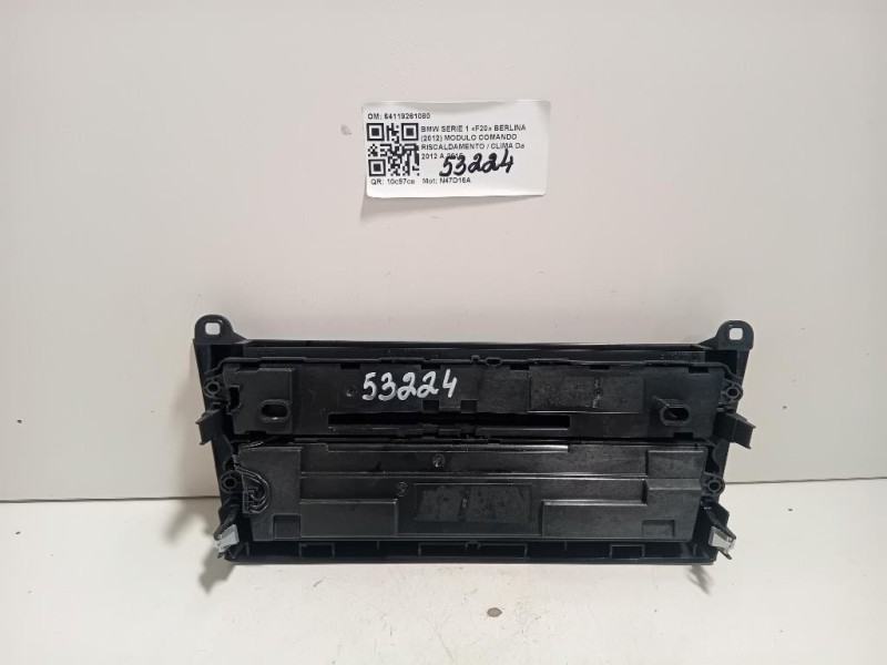 Modulo Comando Riscaldamento Clima 64119261080 Bmw Serie 1 F20 Berlina 2012