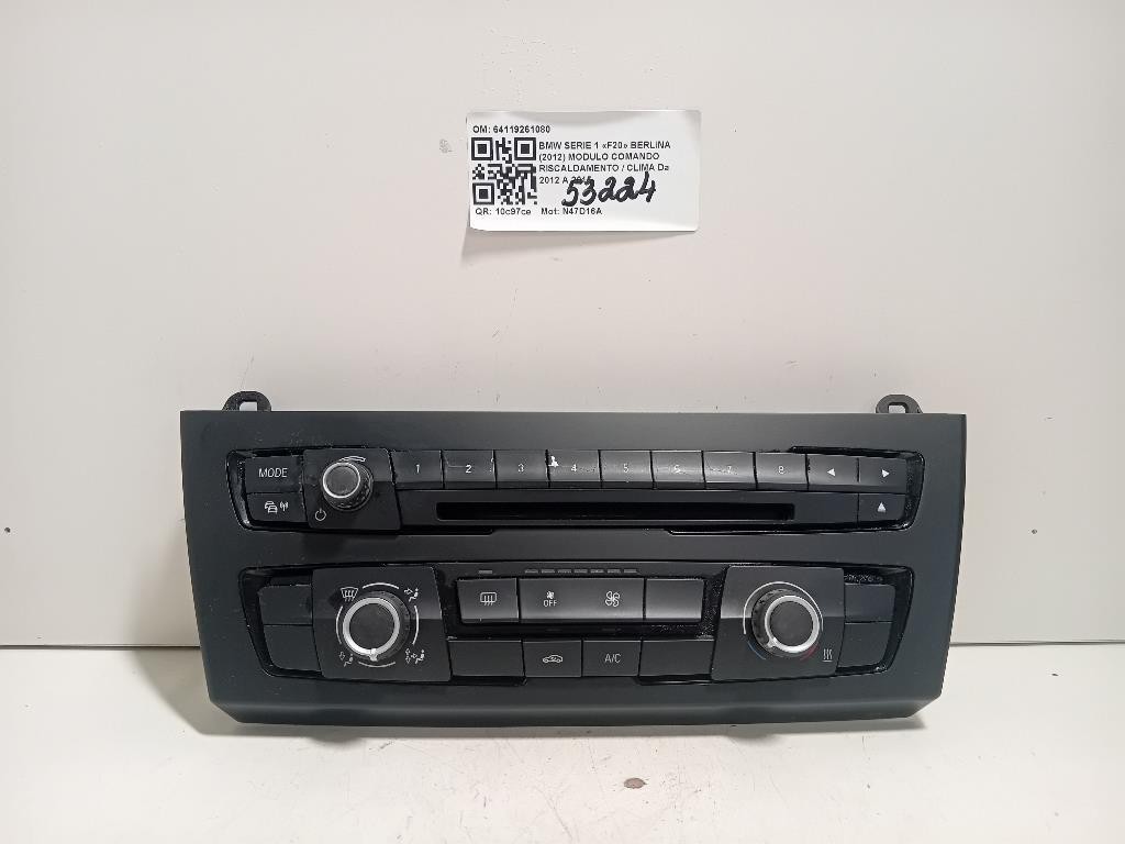 Modulo Comando Riscaldamento Clima 64119261080 Bmw Serie 1 F20 Berlina 2012
