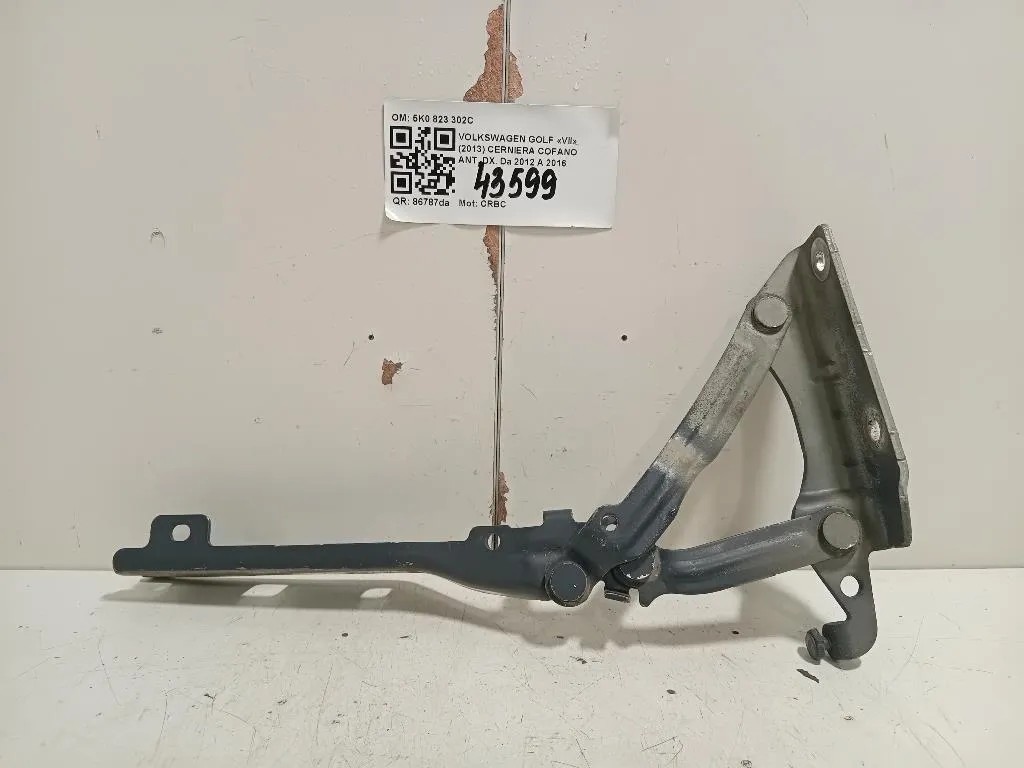 Cerniera Cofano ANT DX 5K0 823 302C Volkswagen GOLF VII 2013