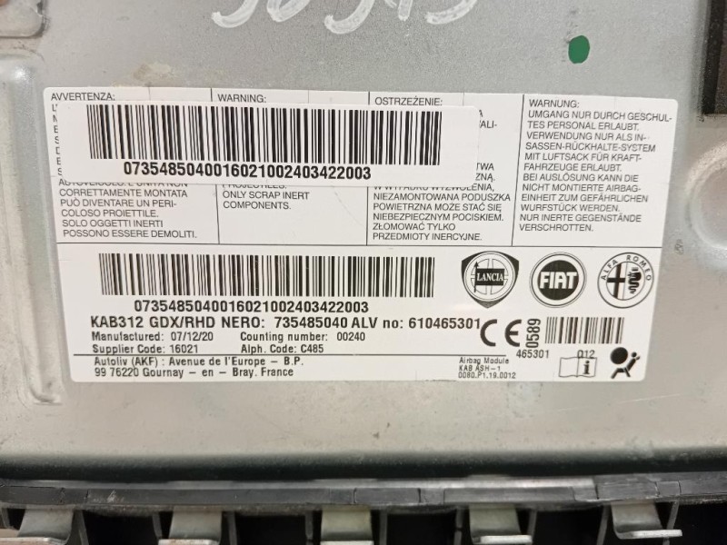 Air-bag Passeggero 735485040 Fiat 500 C 2015
