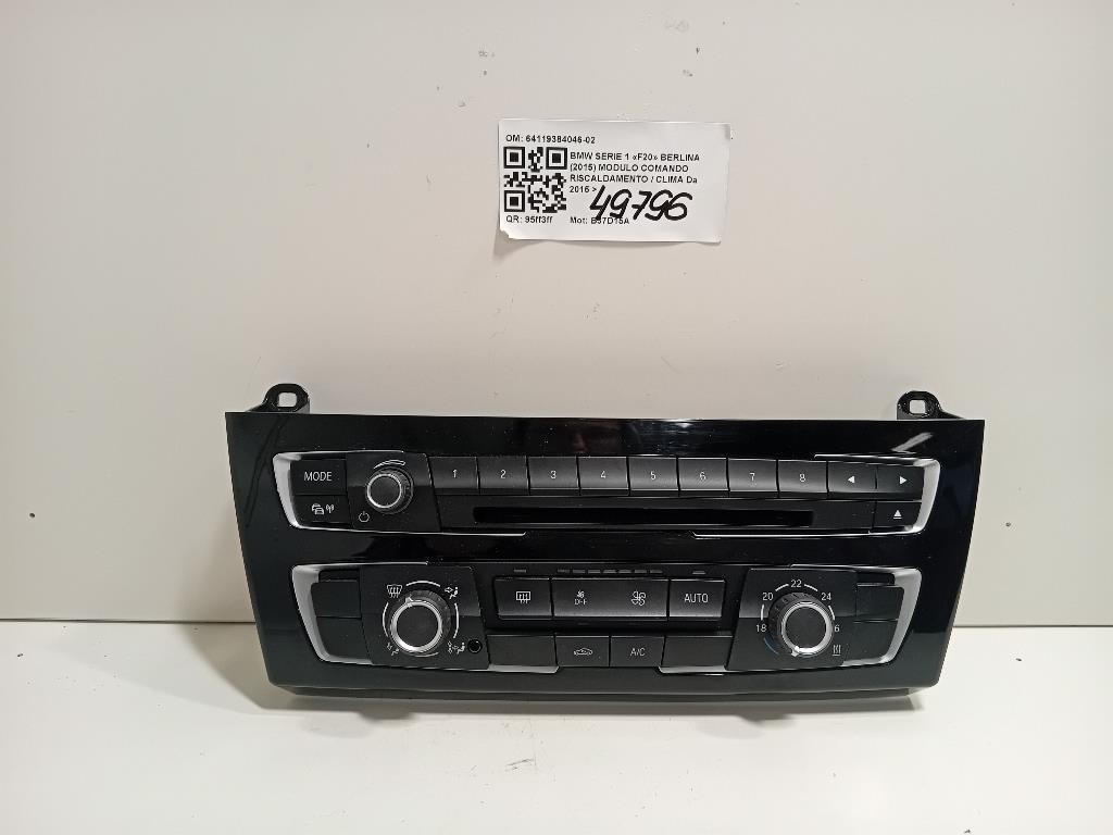 Modulo Comando Riscaldamento Clima 64119384046-02 Bmw Serie 1 F20 Berlina 2015