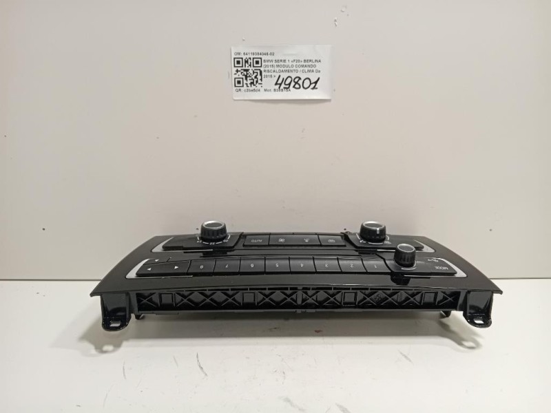 Modulo Comando Riscaldamento Clima 64119384046-02 Bmw Serie 1 F20 Berlina 2015