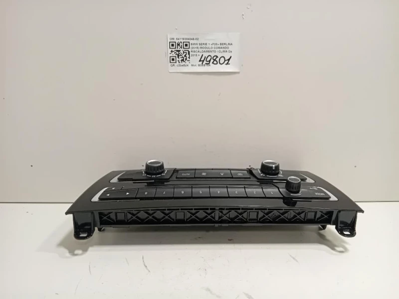 Modulo Comando Riscaldamento Clima 64119384046-02 Bmw Serie 1 F20 Berlina 2015
