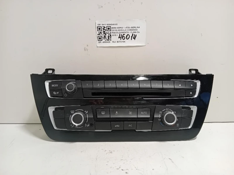 Modulo Comando Riscaldamento Clima 6411 9384046-02 Bmw Serie 1 F20 Berlina 2015