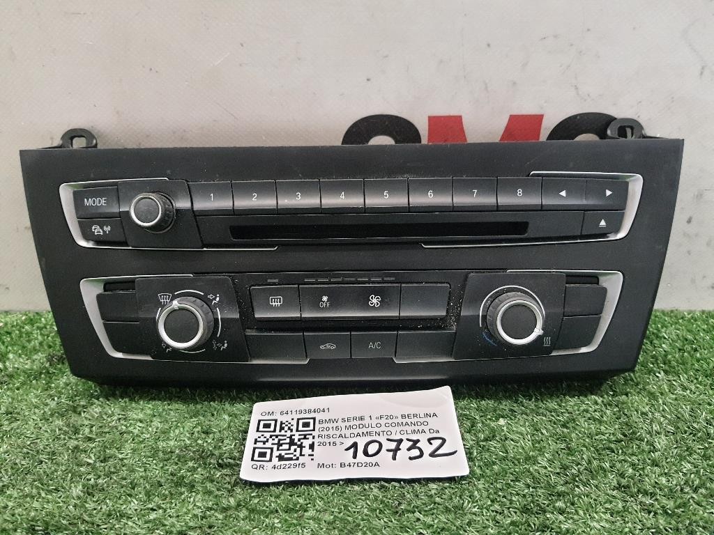 Modulo Comando Riscaldamento Clima 64119384041 Bmw Serie 1 F20 Berlina 2015