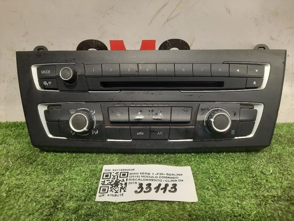 Modulo Comando Riscaldamento Clima 64119384046 Bmw Serie 1 F20 Berlina 2015