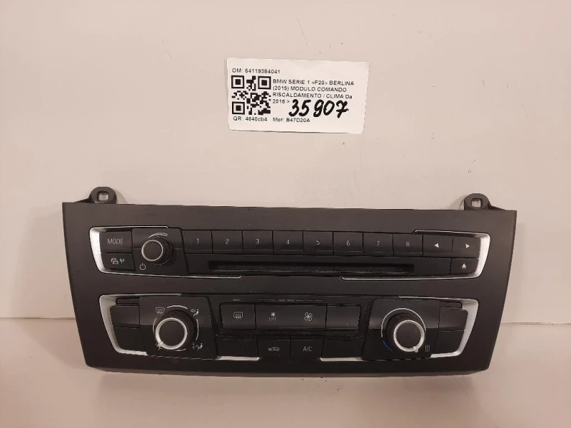 Modulo Comando Riscaldamento Clima 64119384041 Bmw Serie 1 F20 Berlina 2015