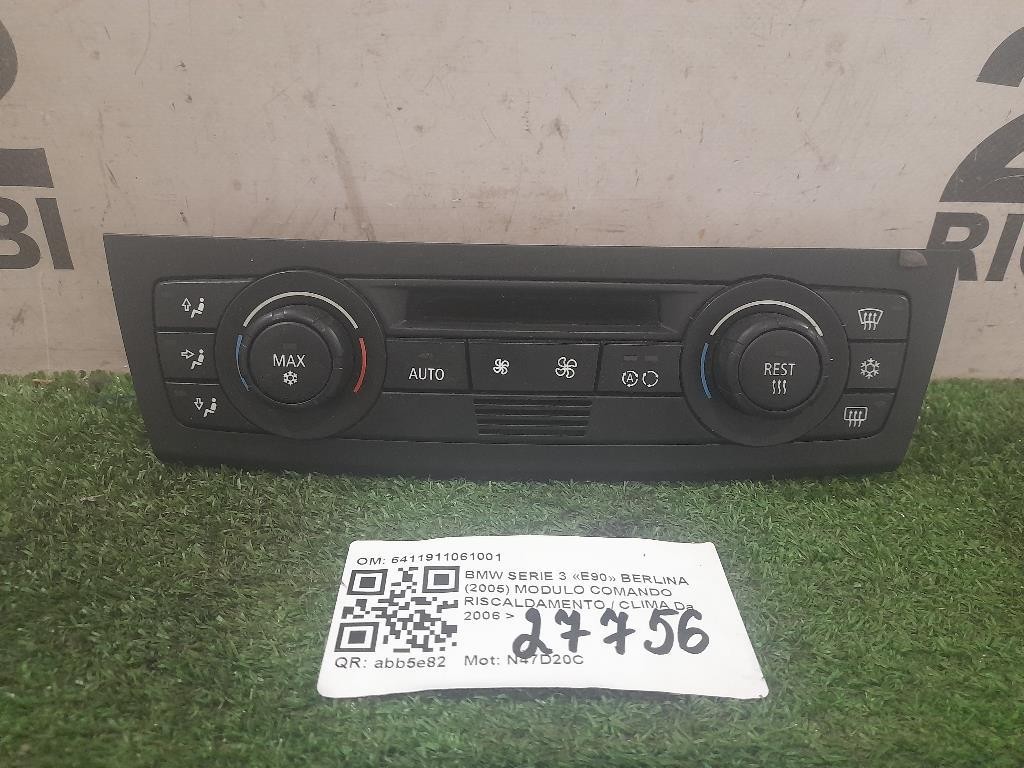 Modulo Comando Riscaldamento Clima 6411911061001 Bmw Serie 3 E90 Berlina 2005