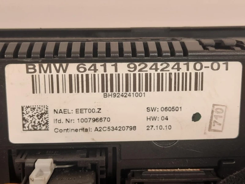 Modulo Comando Riscaldamento Clima 6411 9242410-01 Bmw Serie 3 E90 Berlina 2005