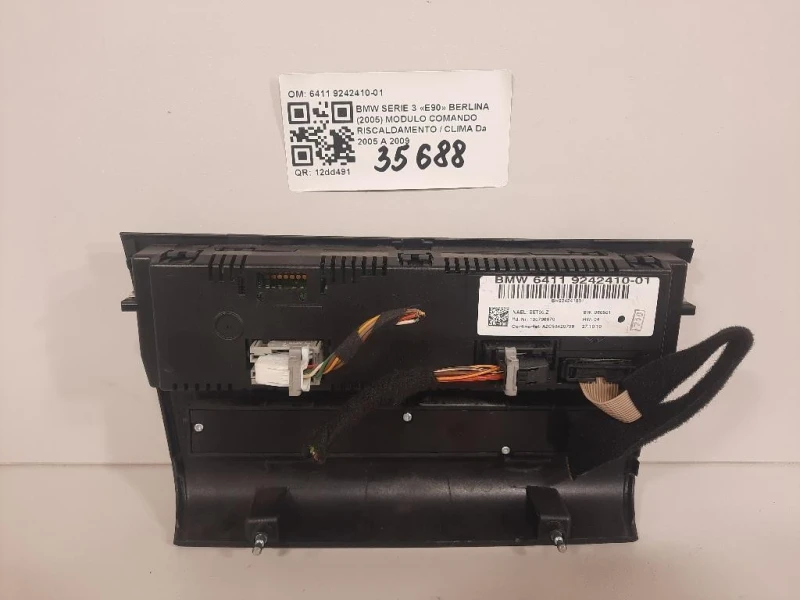 Modulo Comando Riscaldamento Clima 6411 9242410-01 Bmw Serie 3 E90 Berlina 2005