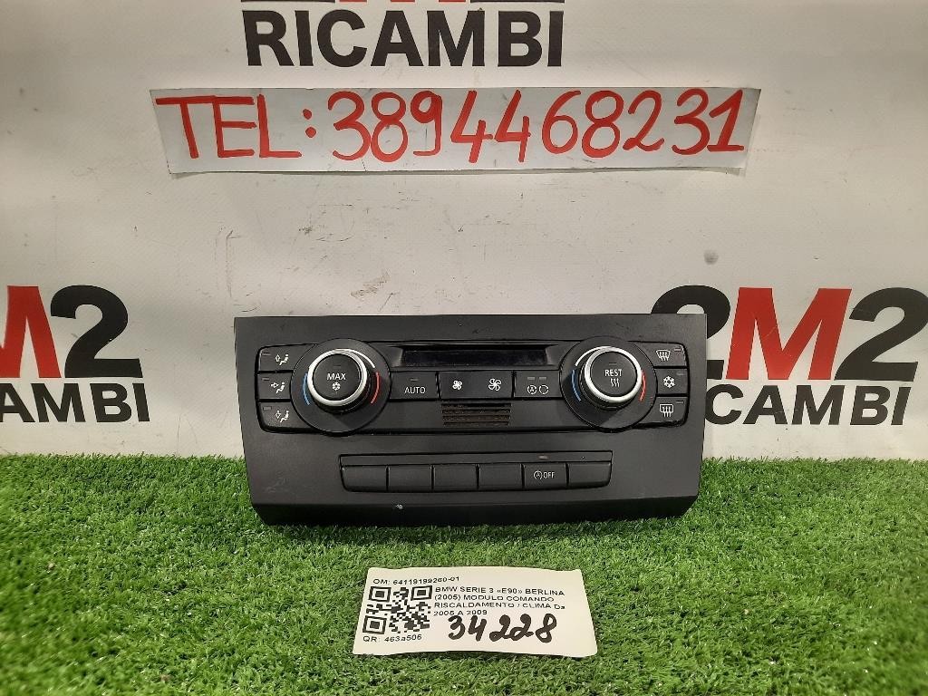 Modulo Comando Riscaldamento Clima 64119199260-01 9199260-01 919926001 Bmw Serie 3 E90 Berlina 2005