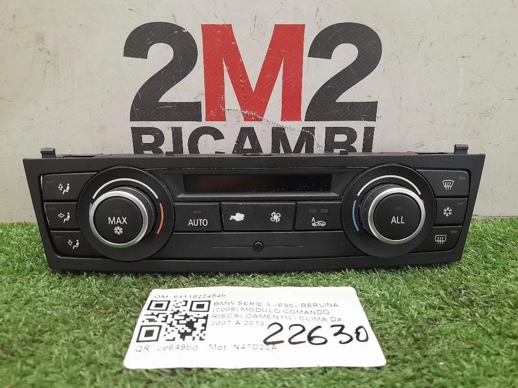 Modulo Comando Riscaldamento Clima 64119224545 Bmw Serie 3 E90 Berlina 2005