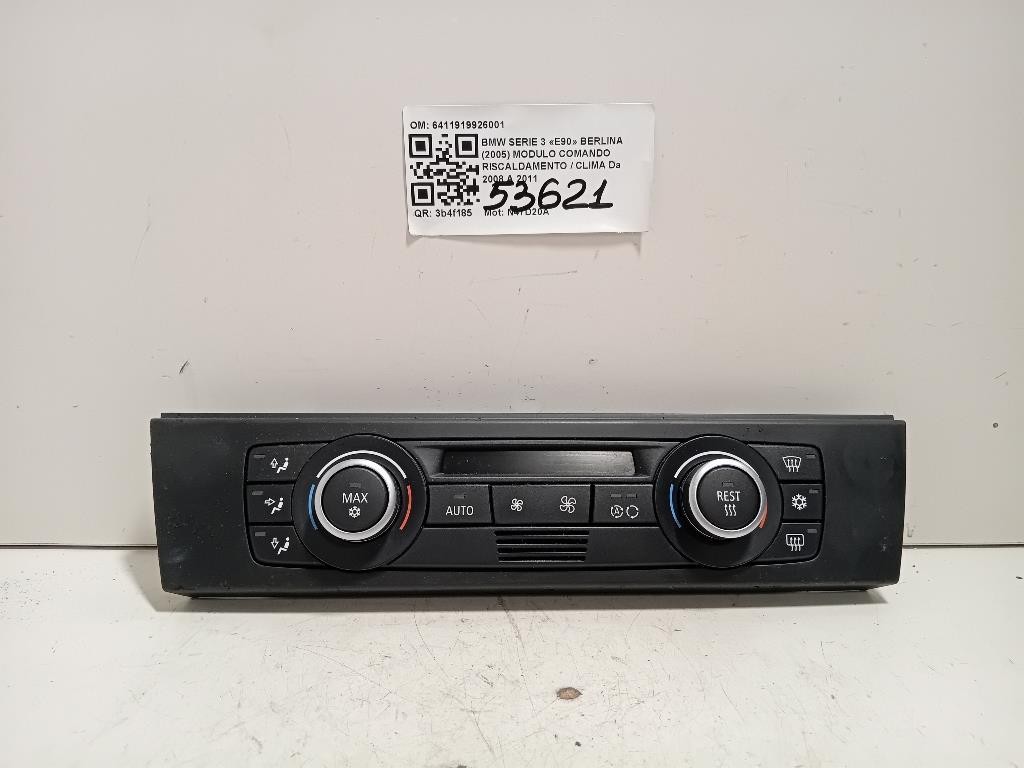 Modulo Comando Riscaldamento Clima 6411919926001 Bmw Serie 3 E90 Berlina 2005