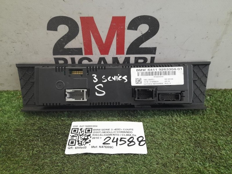 Modulo Comando Riscaldamento Clima 64119263304 Bmw Serie 3 E92 Coupe 2007