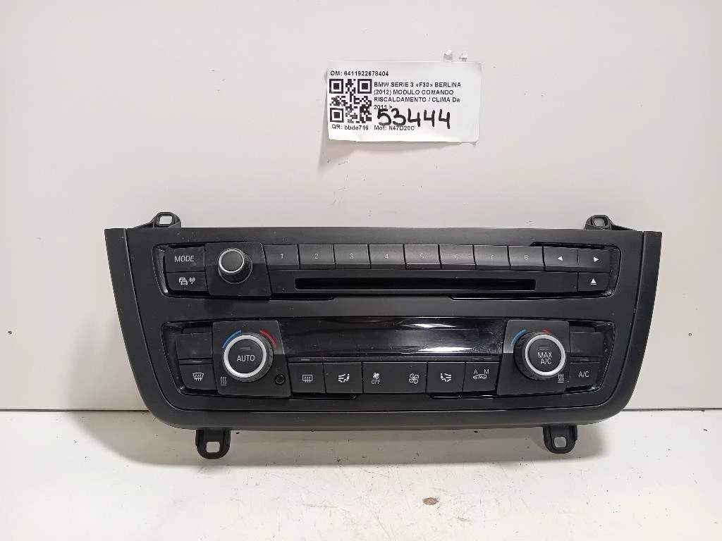 Modulo Comando Riscaldamento Clima 6411922678404 Bmw Serie 3 F30 Berlina 2012
