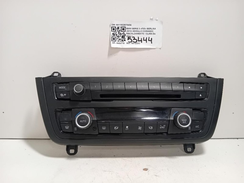 Modulo Comando Riscaldamento Clima 6411922678404 Bmw Serie 3 F30 Berlina 2012