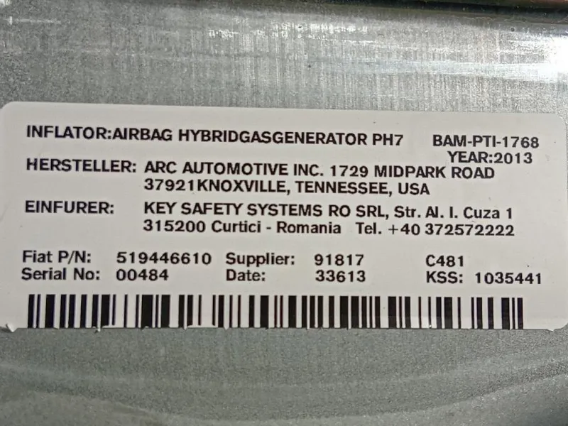 Air-bag Passeggero 519446610 Fiat 500L 2013