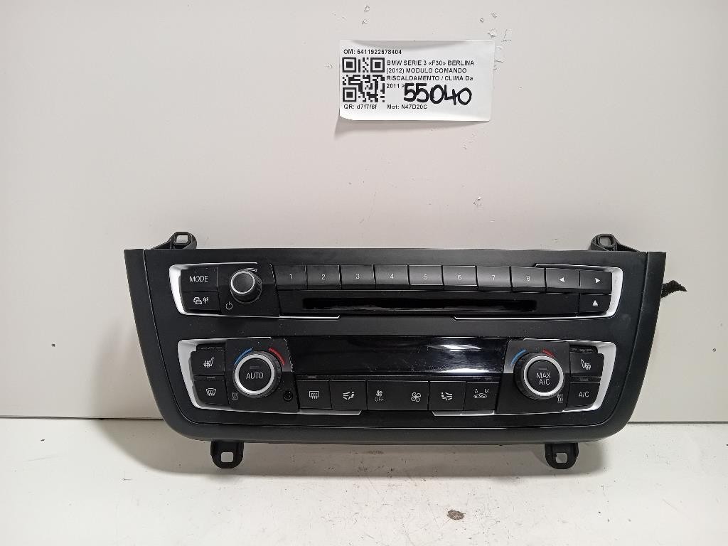 Modulo Comando Riscaldamento Clima 6411922678404 Bmw Serie 3 F30 Berlina 2012
