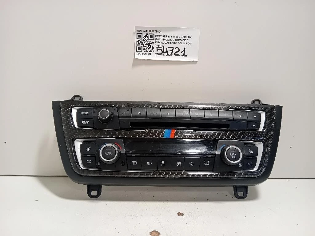 Modulo Comando Riscaldamento Clima 6411922678404 Bmw Serie 3 F30 Berlina 2012