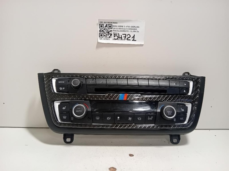 Modulo Comando Riscaldamento Clima 6411922678404 Bmw Serie 3 F30 Berlina 2012