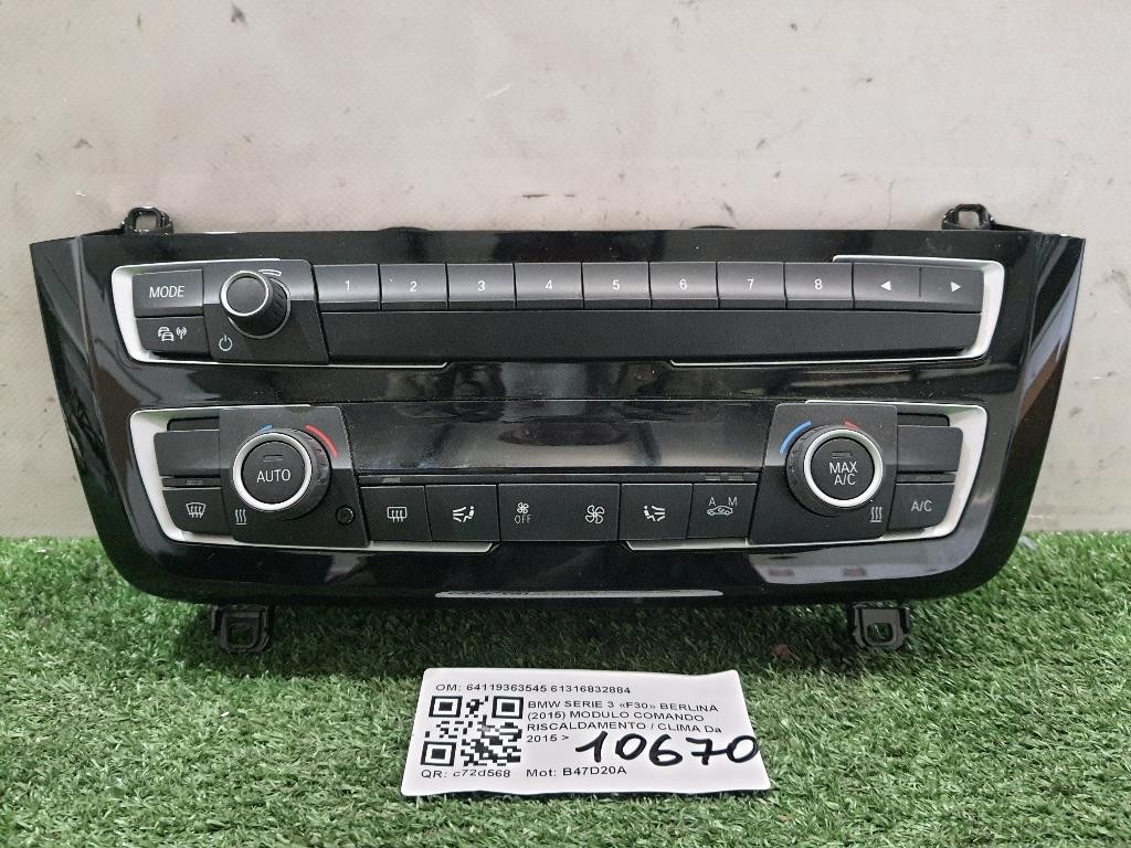 Modulo Comando Riscaldamento Clima 64119363545 61316832884 Bmw Serie 3 F30 Berlina 2015