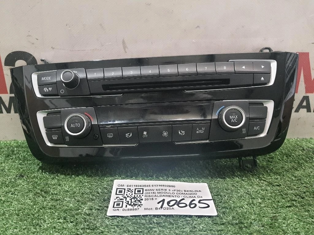 Modulo Comando Riscaldamento Clima 64119363545 61316832880 Bmw Serie 3 F30 Berlina 2015