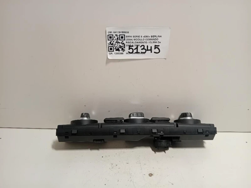Modulo Comando Riscaldamento Clima 64119155638 Bmw Serie 5 E60 Berlina 2004