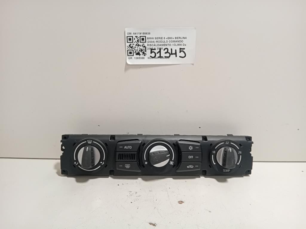 Modulo Comando Riscaldamento Clima 64119155638 Bmw Serie 5 E60 Berlina 2004