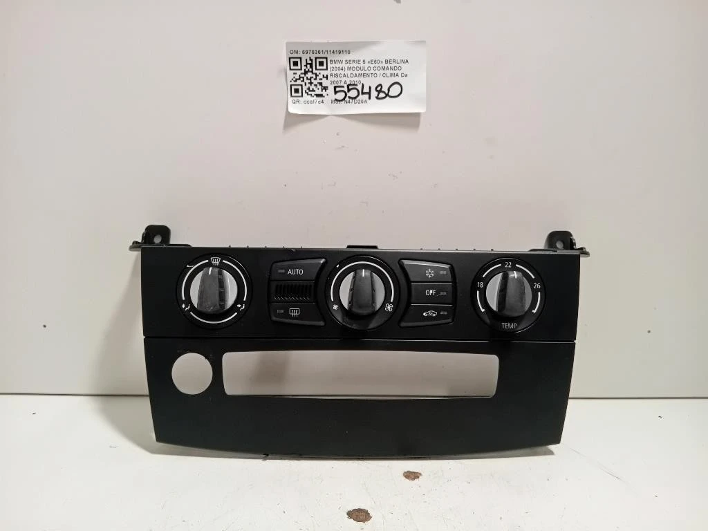 Modulo Comando Riscaldamento Clima 697636111419110 Bmw Serie 5 E60 Berlina 2004