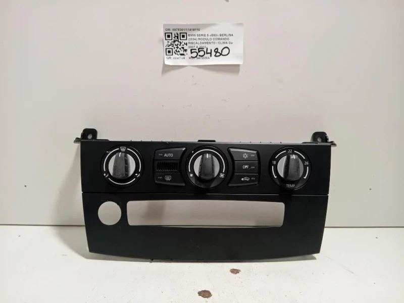 Modulo Comando Riscaldamento Clima 697636111419110 Bmw Serie 5 E60 Berlina 2004