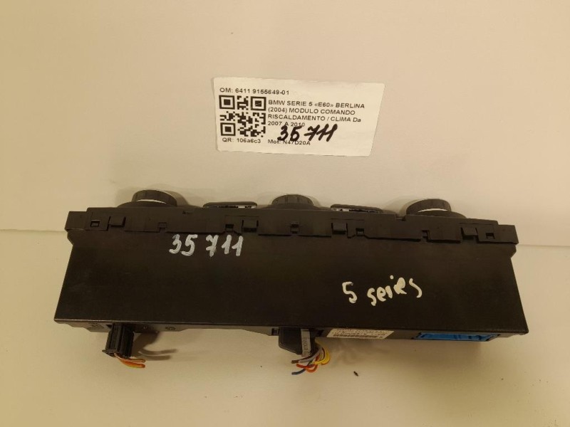Modulo Comando Riscaldamento Clima 6411 9155649-01 Bmw Serie 5 E60 Berlina 2004