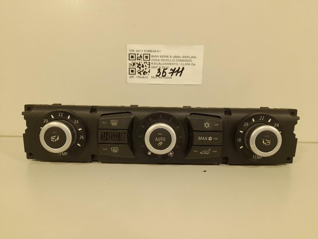 Modulo Comando Riscaldamento Clima 6411 9155649-01 Bmw Serie 5 E60 Berlina 2004
