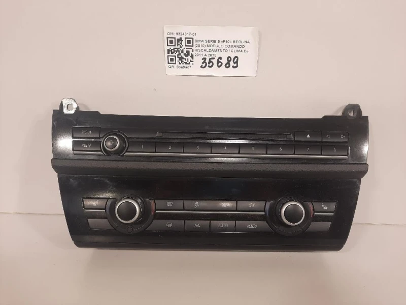 Modulo Comando Riscaldamento Clima 9324317-01 Bmw Serie 5 F10 Berlina 2010
