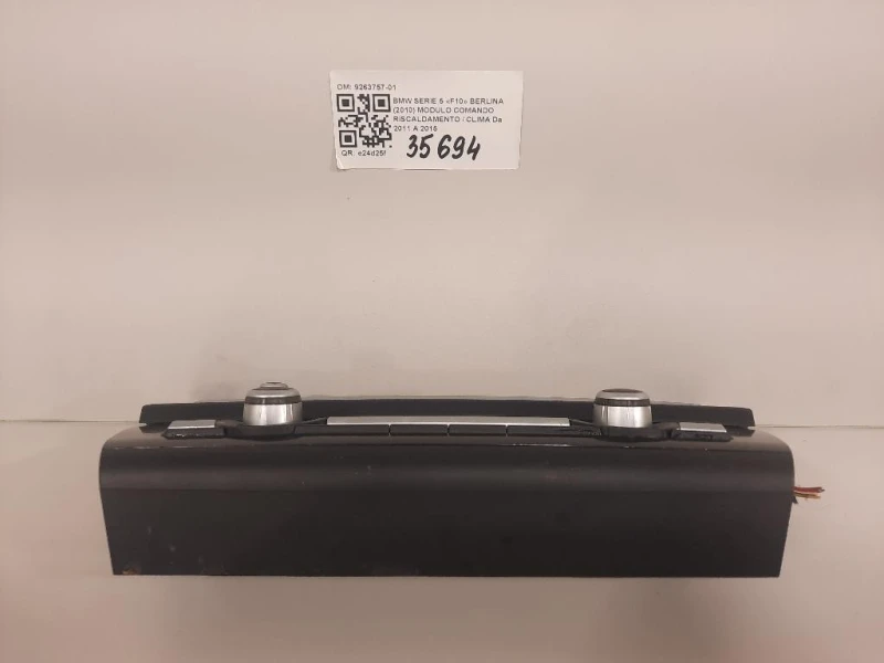 Modulo Comando Riscaldamento Clima 9263757-01 Bmw Serie 5 F10 Berlina 2010