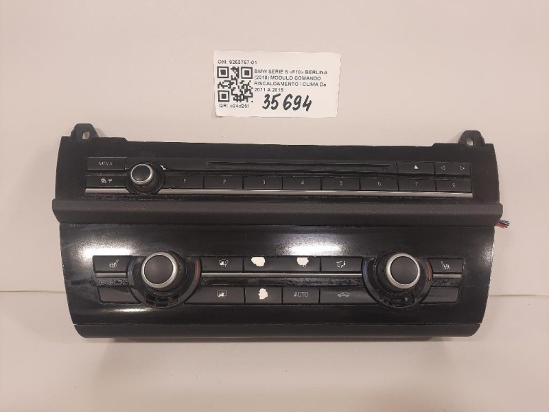 Modulo Comando Riscaldamento Clima 9263757-01 Bmw Serie 5 F10 Berlina 2010