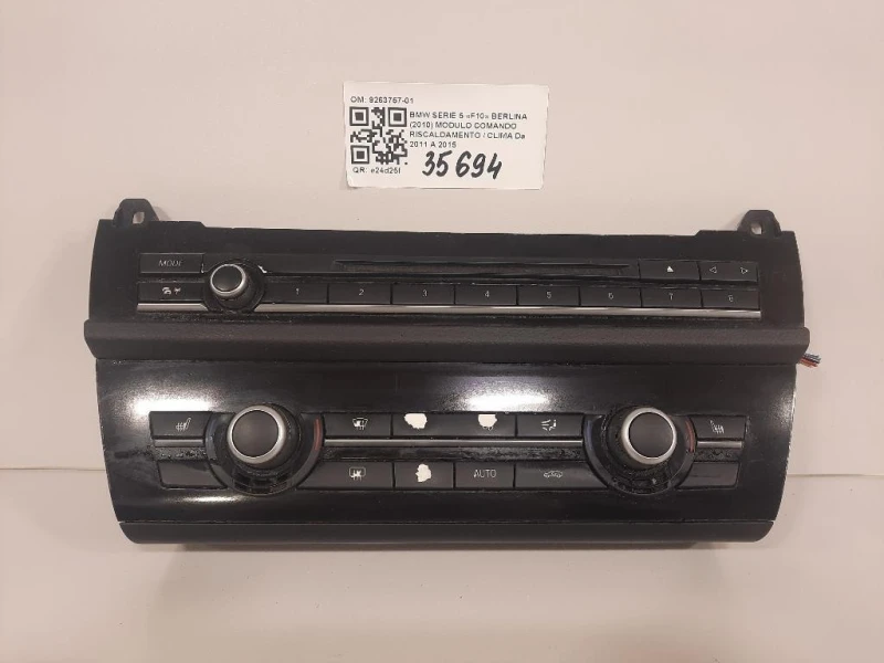 Modulo Comando Riscaldamento Clima 9263757-01 Bmw Serie 5 F10 Berlina 2010