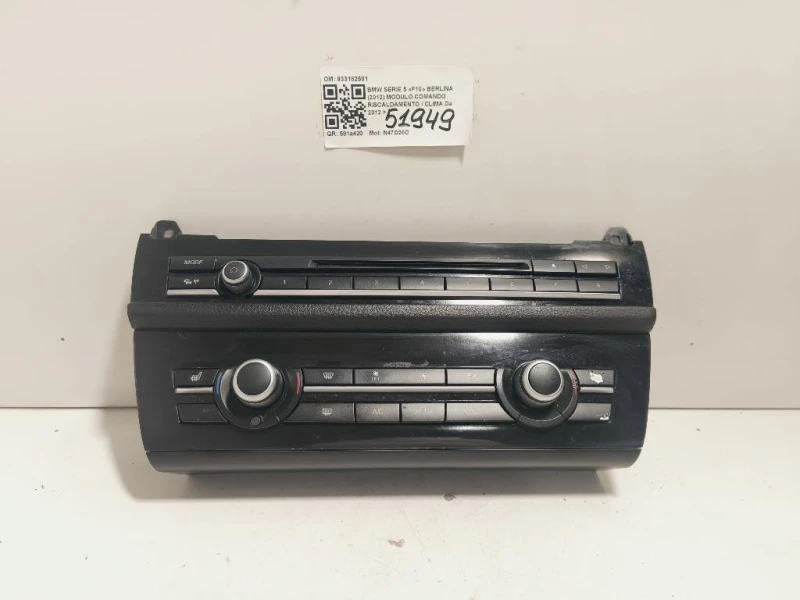 Modulo Comando Riscaldamento Clima 933182501 Bmw Serie 5 F10 Berlina 2012