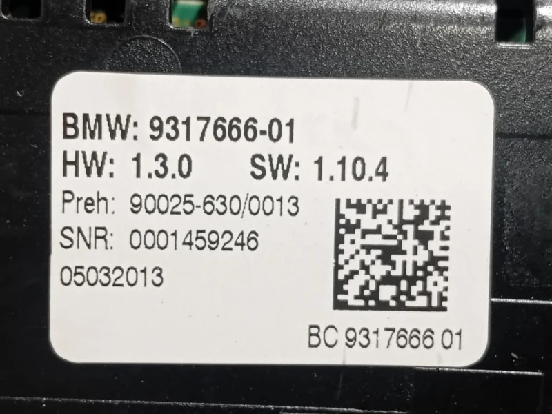 Modulo Comando Riscaldamento Clima 931766601 Bmw Serie 5 F10 Berlina 2012