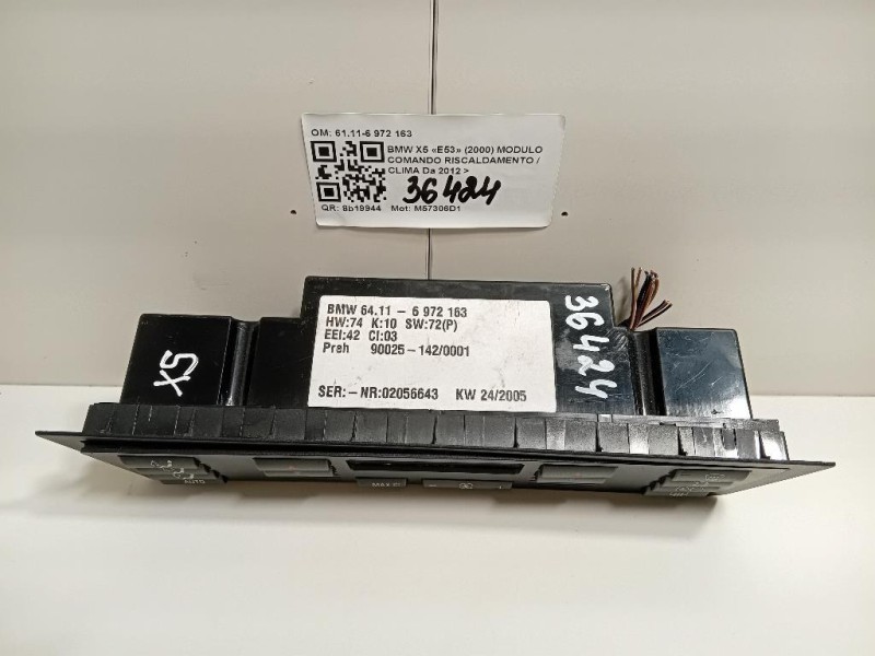 Modulo Comando Riscaldamento Clima 6411-6 972 163 Bmw X5 E53 2000
