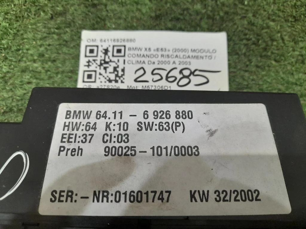 Modulo Comando Riscaldamento Clima 64116926880 Bmw X5 E53 2000