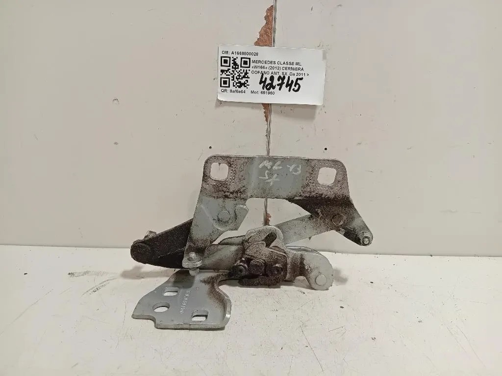 Cerniera Cofano ANT SX A1668800028 Mercedes Classe ML W166 2012