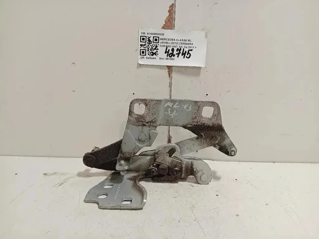 Cerniera Cofano ANT SX A1668800028 Mercedes Classe ML W166 2012