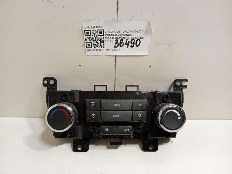 Modulo Comando Riscaldamento Clima 3870578 Chevrolet Orlando 2011
