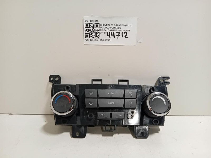 Modulo Comando Riscaldamento Clima 3870578 Chevrolet Orlando 2011