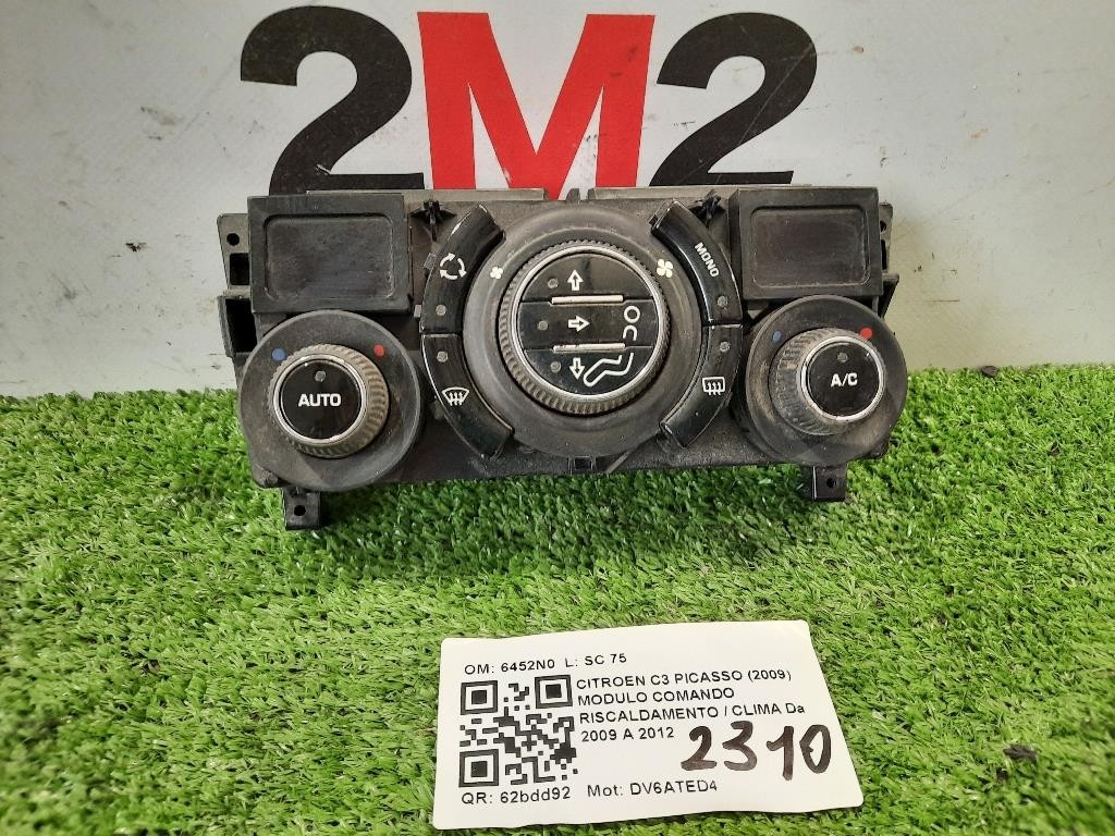 Modulo Comando Riscaldamento Clima 6452N0 Citroen C3 Picasso 2009