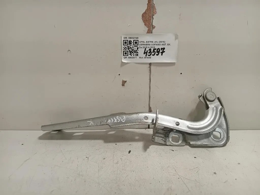 Cerniera Cofano ANT SX 39032149 Opel Astra K 2016
