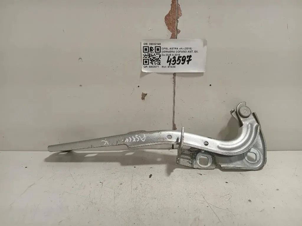 Cerniera Cofano ANT SX 39032149 Opel Astra K 2016