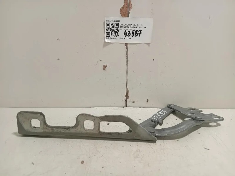 Cerniera Cofano ANT SX 473499010 Opel Corsa D 2011
