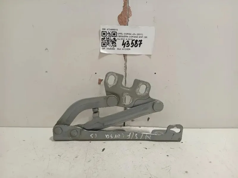 Cerniera Cofano ANT SX 473499010 Opel Corsa D 2011