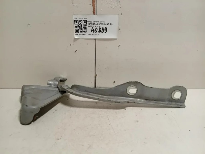 Cerniera Cofano ANT SX 95141368 Opel Mokka 2013